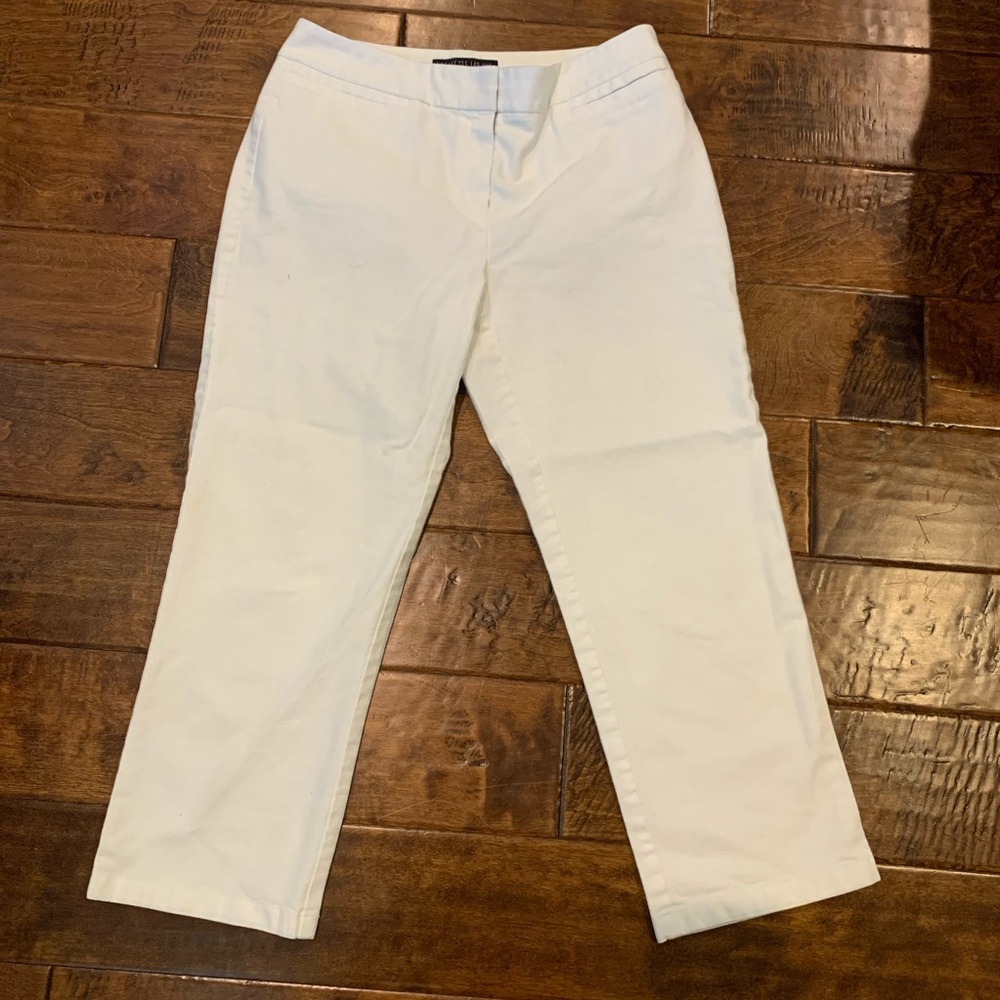 Lafayette 148 White Cropped Pants Size 4